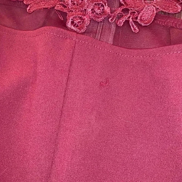 Womens Iris Burgundy Lace Top Jumpsuit - S - Picture 3 of 10